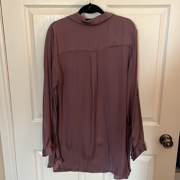Plum long sleeve Addition Elle silky blouse - Picture 3 of 4